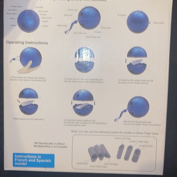 Bowling ball with locking wrist strap for wii - Picture 3 of 9